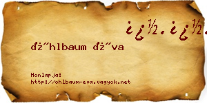 Öhlbaum Éva névjegykártya